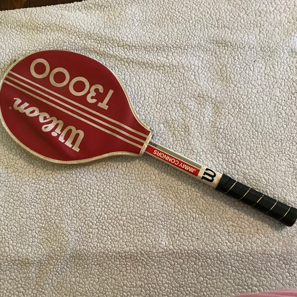 Vintage Wilson Jimmy Connors Sentry Wood Tennis Racquet with T3000 Cover 4 3/8 - Picture 2 of 12